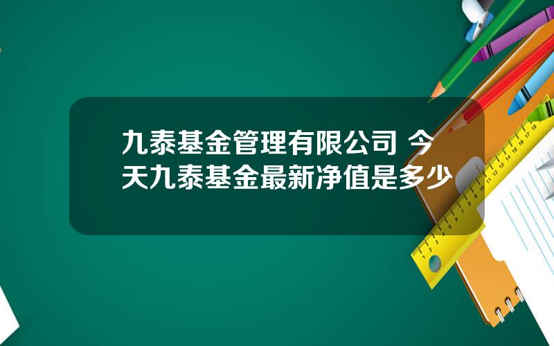 九泰基金管理有限公司 今天九泰基金最新净值是多少